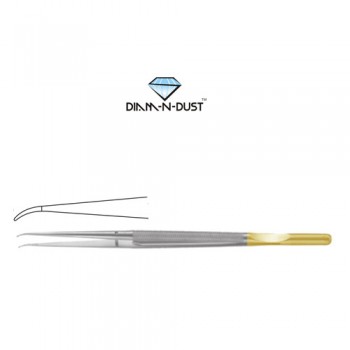 Diam-n-Dust™ Micro Suturing Forcep Curved - With Counter Balance Stainless Steel, 21 cm - 8 1/4"